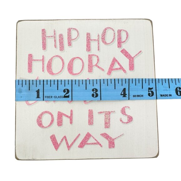 Easter Wooden Box Signs Pair Primitives By Kathy White Pink Glitter New - Picture 6 of 10